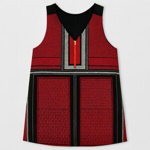 Express • Red & Black Mixed Print Zip-Front Tank • Size M